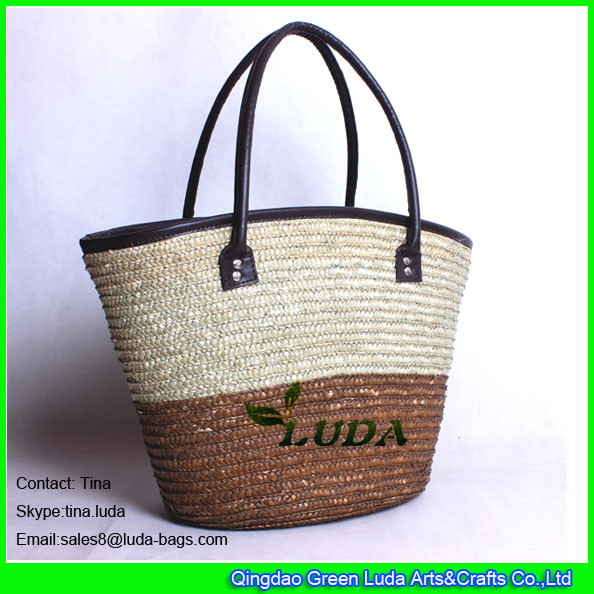 LUDA cheap beach bag handmade wheat straw handbag totes