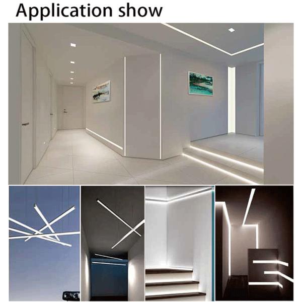 8mm White LED Aluminium Profile Square Profile Light PC Cover Linear