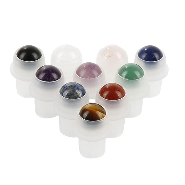 Quality Wholesale 10ml Glass Roll On Bottles With Caps Various Convenient And Practical Roll On Plastic Bottle Pink Natural Gemstone Roller for sale