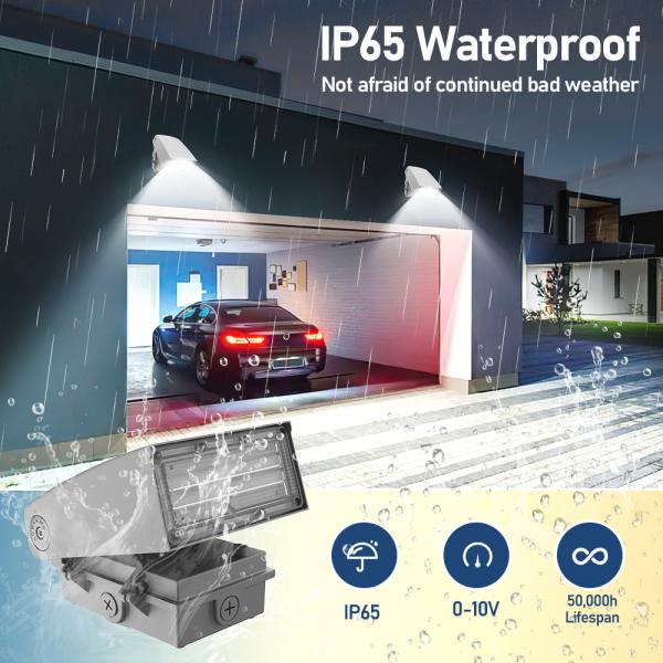 120W LED Wall Pack Light IP65 Adjustable 3000K-5000K Dimmable