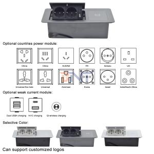 Wireless Charging Desktop Table Pop-up Power Socket Multi-Connection Box