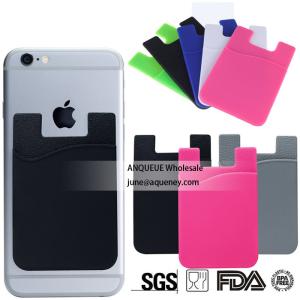Promotion price $0.3 Back Card Holder Self Adhesive,Silicone various color