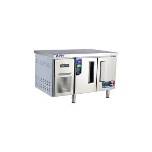 Counter Chiller Stainless Steel 2-Door Undercounter Refrigerator with Cooling
