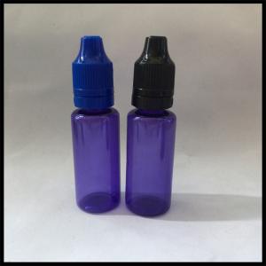 Purple PET E Liquid Bottles , PET Plastic Squeezable Dropper Bottles 15ml