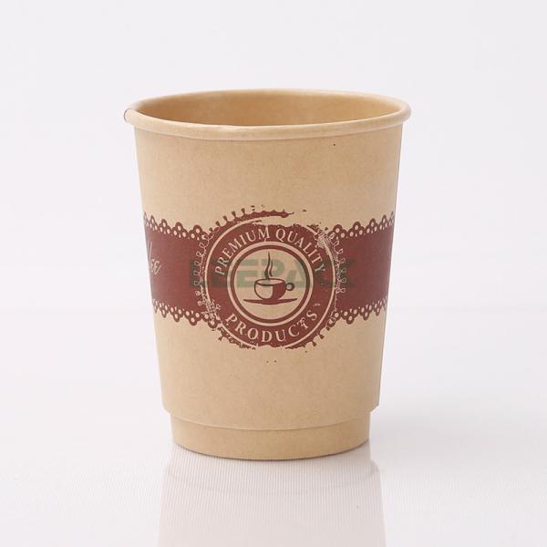Customized kraft paper cups 8oz 10oz 12oz 16oz double wall disposable hot drinking coffee paper cup with lids