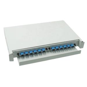 FTTB 12 Port 2 SC Rack Mount Fiber Enclosure 1U With Adapters