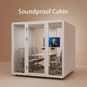 Wholesale Large Indoor Office Pod Fully Enclosed Meeting Room Booths Extendable For 6 - 8 Person from china suppliers