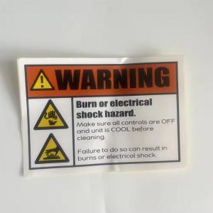 Black And Red Self Adhesive Warning Label Custom Printed Waterproof