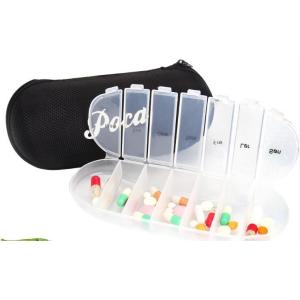 new style 7case plastic pill box with glasses box, one week 28 compartment with