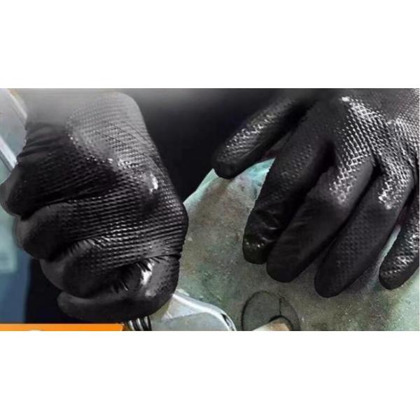 8.0gr Nitrile Protective Disposable Gloves Diamond Pattern Disposable Safety Gloves