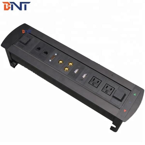 Quality USB / RJ45 / VGA Rotating Power Socket Tabletop Interconnect Box for sale