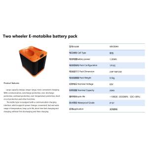 60V 20Ah 30Ah 32Ah Lithium Ion Rechargeable Batteries for E Motorcycle