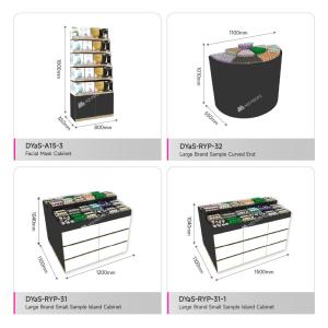 Skincare Display Rack Black& Gold Wooden Laundry and Care Products Display