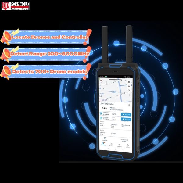 Quality Handheld Drone Detector and Location 100-6000MHz Dji Fpv Autel 1-2km Signal Detector for sale