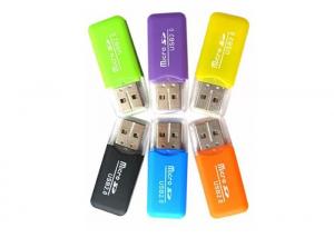 China Usb 2.0 Single Slot Portable Card Reader 4.8 X 2 X 0.6cm For PC Laptop on sale