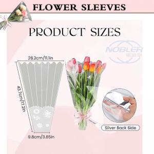 Wholesale Disposable Cellophane Flower Bouquet Sleeves Plastic Wrapping Bags With Lace Decor from china suppliers