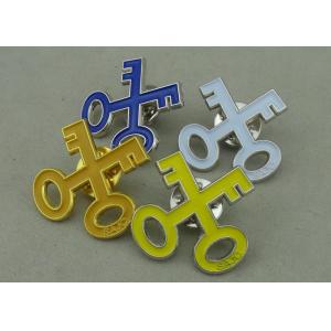 Cross Key Soft Enamel Pin Gold Plating Zinc Alloy Die Casting