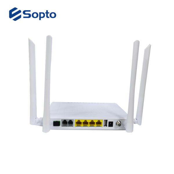 Quality Wifi 2.4GHz 5GHz EPON ONU 4 Ethernet 2 POTS Interface With CATV for sale