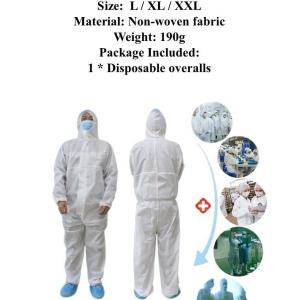 Non Woven Fabric Disposable Protective Clothing Lightweight 190g S - XL