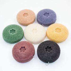 Charcoal Round Face Sponge 100% Natural Konjac Facial Cleansing Sponge