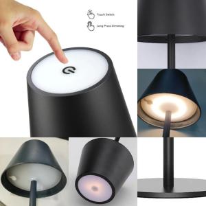 Rechargeable 3 In 1 Battery Operated Table Lamp IP44 Warm White Iron metal+ABS