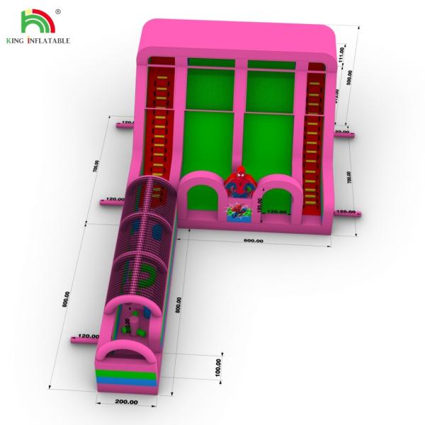 Commercial Grade PVC Spider-Man Waterslide Inflatable Bounce House Combo Obstacle Course Slide Inflatable Water Slide