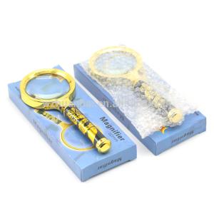 Kids Pocket Flat Handheld Illuminated Magnifiers , Hand Held Magnifying Glass 8x