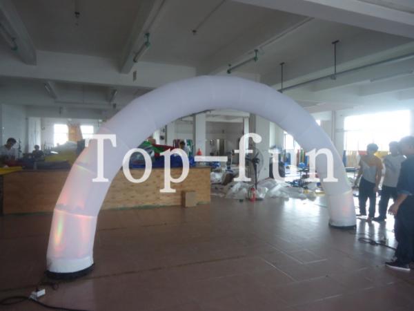 Quality White Inflatable Arch Wiht LED Night Light For Sale / Inflatable Entrance Arch With LED Tube for sale