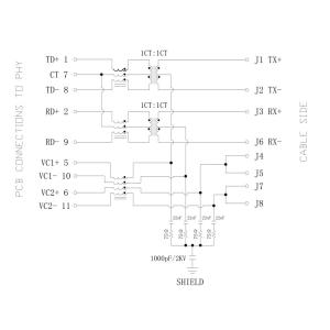 JK0-0044NL RJ45 Modular Jack LPJK0010CNL 100Base-T Power Ethernet