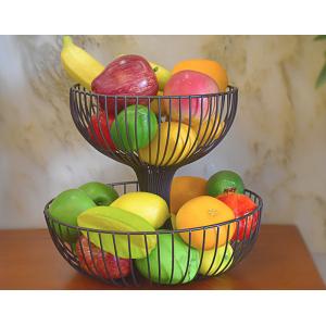 Customized Design Baking Black Iron 2-Layer Metal Fruit Plate 27*35*24CM