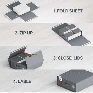 Sheet Organizers And Storage, 4-Pack, Queen/King Size (Grey), Bed Sheet