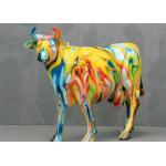 China Metal Modern Animal Outdoor Fiberglass Sculpture Pop Art Fiberglass Cow Statue for sale