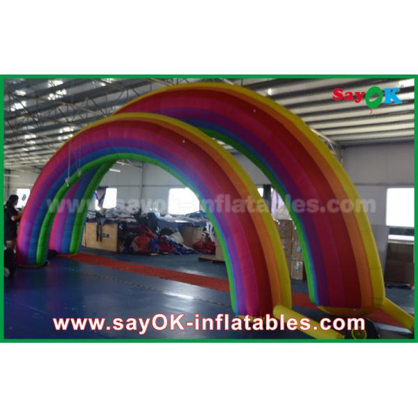 Inflatable Race Arch Beautiflu And Durable Oxford Cloth Or PVC Inflatable Rainbow Arch With CE / UL Blower