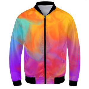 QUICK DRY Varsity Mens Reflective Jacket 3D Print Clothes Long Sleeves