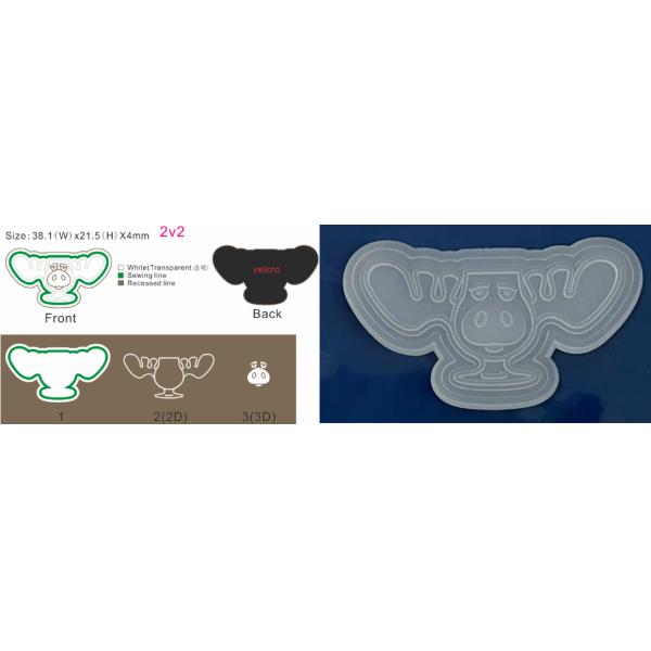 Customized Soft Rubber Silicone PVC Patch with Hook Backing Thickness 4mm