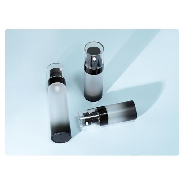 Airless Skin Care Packaging Bottles Black Airless Pump Bottle Base Material ABS Collar Material AS