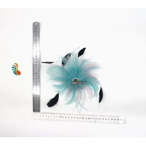 Party Decoration 5*15 cm Hackle and Ostrich Feather Flower Mount with Wire