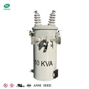 China 10KVA Single Phase Pole Mounted Distribution Transformer with Copper Windings and Grain-Oriented Steel Core for Compact Footprint on sale