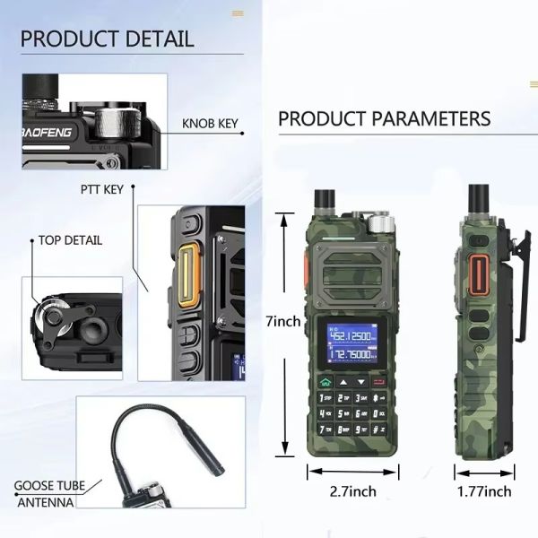 Baofeng UV-25 Pro 10W Walkie Talkie with 1-10KM Talk Range IPX5 Water Resistance and 5000mAh Battery Two Way Radio