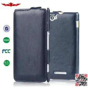 Ultra Slim Colorful High Quality Flip Leather Cover Case For Sony Xperia M Soft