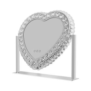 Heart Crystal Vanity Mirror Led Magnifying Mirror ODM