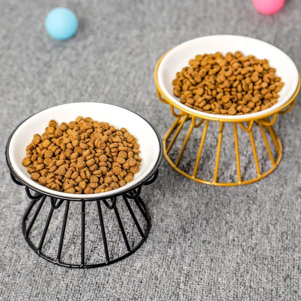 Ceramic Cat Food Basin Double Bowls Protect Cervical Vertebra