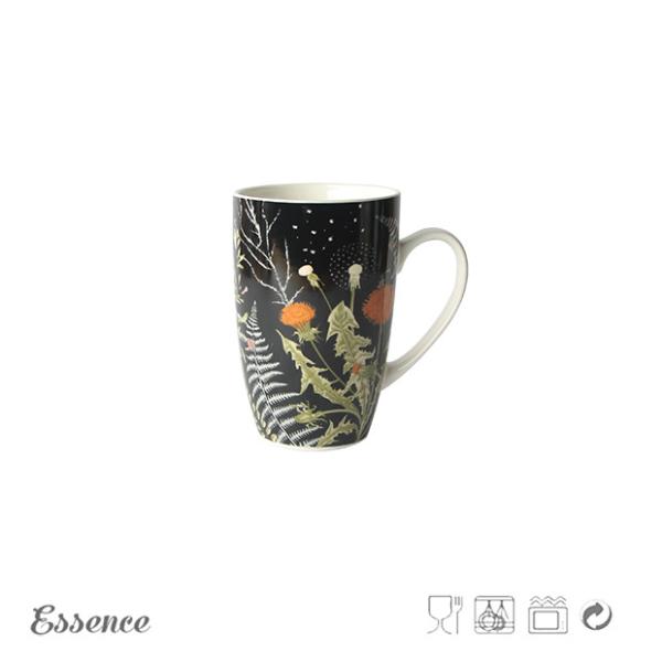 14OZ Bone China Mugs Decal Printing Bone China Tea Cups High Temperature