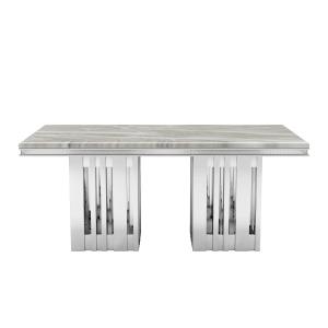 Modern Oversize Dining Table With Marble Top For Functionality