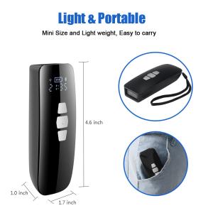 CMOS 2D Mini Qr Code Scanner Portable Pocket Barcode Scanner With Time Record