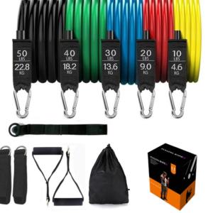 Muscle Training TPE Pull Up Resistance Bands 1.2m 11 Pcs Set