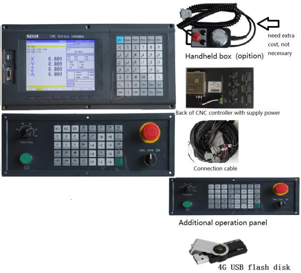 Humane 4 Axis milling CNC Controller system with usb + dsp function , PLC ladder