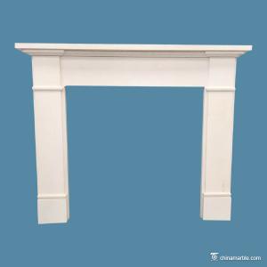 China Marble Fire Surround And Hearth White Color High Temperature Resistance on sale