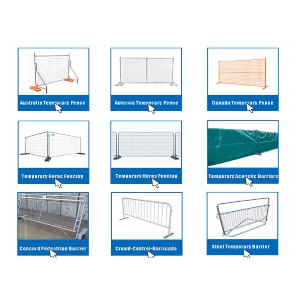 Removable Construction Temporary Fencing Stainless Steel With Base Footstop