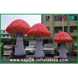 190T Nylon Red 2 - 5 M Mushroom Inflatable Led Light For Advertising /